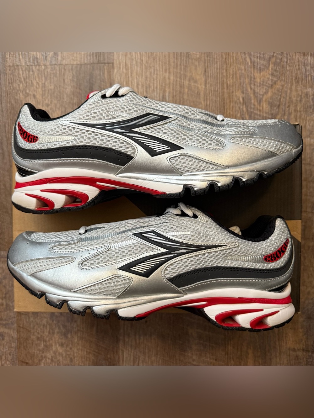 Diadora Mythos Propulsion 280 Grey Rock Silver Black White Red